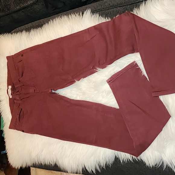 Madewell Cotton Blend, Burgundy Skinny Pants, Sz  24 EUC - Picture 2 of 10